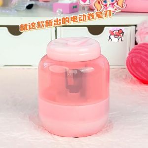 Electric Pencil Sharpener Desktop Pencil tools Student Supplies Are Cute Stickers Included