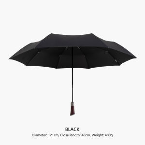 Parachase Foldable Men Umbrella Windproof Aluminum 8 Bones Fully Automatic Rain Umbrella Wooden Handle Business Style Travel Outdoor Big Golf Umbrella Luxury