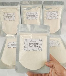 Bột cám gạo sữa ngọc trai nguyên chất giúp da căng mịn trắng sáng sạch mụn khoẻ đẹp 100gr