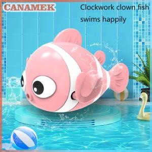 CANAMEK Cute Clownfish Clockwork Wind-up Childrens Bath Toys Toddlers Chain Swim Baby Bathe Toy Cute Animal Appease Water Toy Kids Gift