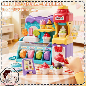 Colorful Clay Ice Cream Machine Toy DIY Ice Cream Plasticine Mold Kit Puzzle Toys Birthday Gifts Mainan