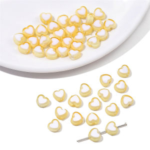 30pcs 8x7mm Fancy Acrylic Heart Beads Charms for Earring Bracelet Necklace DIY Jewelry Making