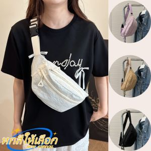 QNQN 2025 กระเป๋าหน้าอกญี่ปุ่นใหม่ง่ายๆ กระเป๋า Messenger ขนาดใหญ่นักเรียนกีฬาพักผ่อน กระเป๋าหน้าอกถุงเอว