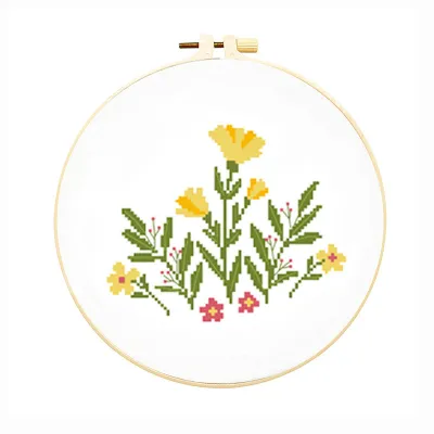 Kids DIY Cross Stitch Kit – Cute Cartoon Wall Hanging | Embroidery | Beginner Practice Kit for Students