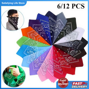6Pcs or 12Pcs Affordable Bandana Cotton Fashion Hip-Hop Scarf  Handkerchief bandana headband Scarf