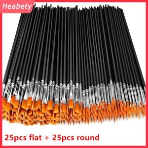 Heabety Sơn Bàn Chải Thiết Lập Nghệ Thuật Vòng Phẳng Tóc Nylon Tóc Sơn Bàn Chải Cho Dầu Acrylic Màu Nước Trẻ Em Nghệ Sĩ Người Mới Bắt Đầu Sinh Viên