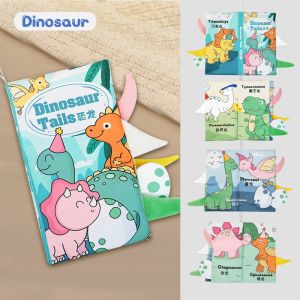 Dimoarch Baby Busy Book 3D Animal Tail Cloth Book Soft Fabrics Toddler Book Wear-resistant For Baby Early Learning Book