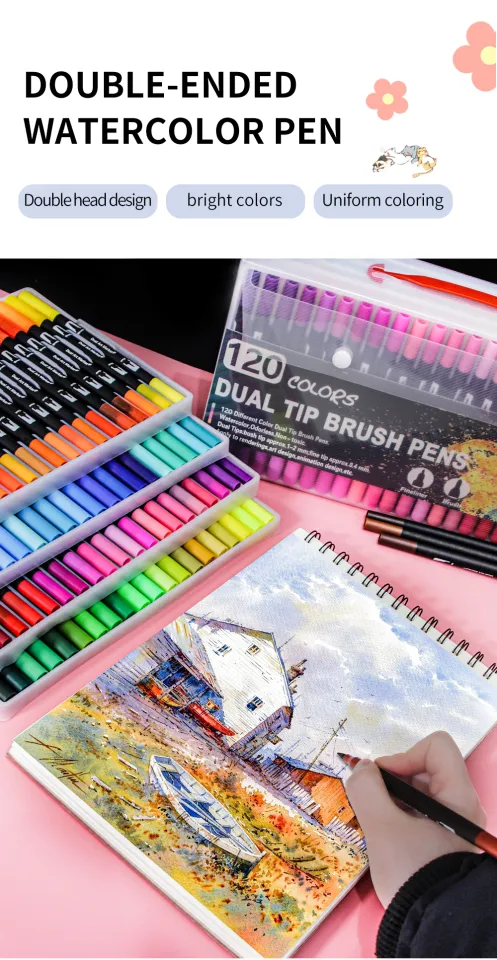 Double Sided Brush Pen Sketch Pen Dual Tip Brush Pen Set 12/24