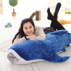 LZD  Simulation Ocean World Deep Sea Shark Blue Whale Large Plush Toy Doll Dolphin Pillow