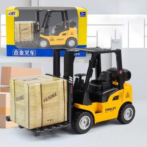 Forklift Inertia Toy Burrs-free Excellent Workmanship Fadeless Pull Back Forklift Inertia Toy for Kids