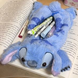 Stitch Plush Cute Pencil Case Anime Kawaii Pen Bag Kids School Home Stationery Box Lilo & Stitch Plush Bags Kids Gift Toy
