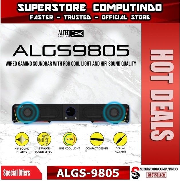 Speaker Altec Lansing Soundbar ALGS9805 RGB (Bisa Komputer HP