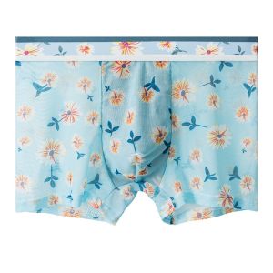 OCSHEAN บ็อกเซอร์ลายลูกไม้บอกเซอร์กางเกงในผู้ชายบางชุดชั้นในผ้าไหมระบายอากาศต้านเชื้อแบคทีเรียเป็นมิตรกับผิวกางเกงในชายแบบแห้งไวเร็ว