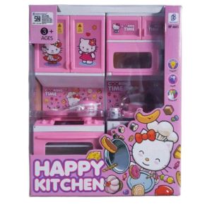 MAINAN ANAK PEREMPUAN HAPPY KITCHEN DAPUR KOMPOR DAN LEMARI / MAINAN HAPPY KITCHEN HELLO KITTY