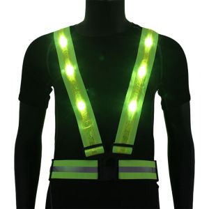 Bright LED Reflective Vest Belt with 3 Light Settings Adjustable Safety Gear for Cycling and Outdoor Activities