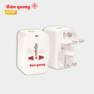 Ổ cắm du lịch Điện Quang ĐQ ESK TV01 / TV07 ( Màu trắng ) - Bảo hành 12 tháng - Dùng được trên 150 quốc gia