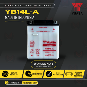 Yuasa YB14L-A Motorcycle Battery (INDONESIA) WITHOUT BATTERY SOLUTION