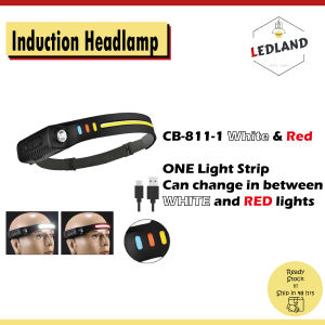 Lampu Kepala LED dengan Sensor COB | Silikon Boleh Cas USB | Lampu Outdoor untuk Camping & Kerja Sensor headlamp headlight