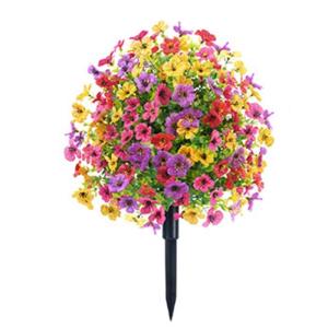 Realistic Artificial Violets Eucalyptuses Floor Arrangement Durable Plastic Faux Floral Decors For Home Office Wedding