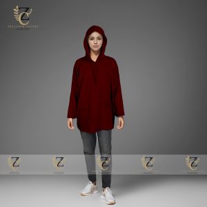 ZEELLZAH CLOSET ALEESA HOODIE PLAIN HOODIE BLOUSE WITH POCKET ITALIAN CREPE FOR WOMEN SUITABLE FOR MUSLIM WOMEN IRONLESS ELEGANT (NEW ARRIVAL)