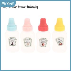 PkYeG 1 4pcs mini dễ thương cà chua Ketchup chai nhỏ xách tay nước sốt container Salad Dressing container đựng thức ăn đựng thức ăn cho Bento hộp