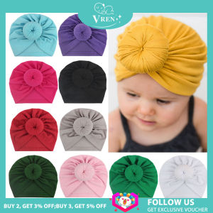 VREN 11 Color Cute Newborn Baby Turban Hat Kids Knot Cap Cotton Winter Soft Turban Bunny Head Wrap