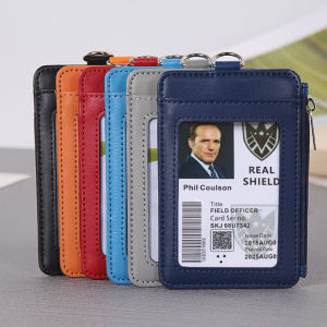 NEW 2024 High Quality Staff Work Card Holder ID Badge Holders with Nylon Lanyard Student School Cards Cases Zipper Purse Office Supplies