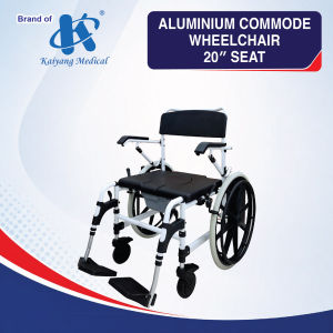 Heavy Duty Premium Aluminium Bariatric Commode Shower Wheelchair – 24 Inches Seat