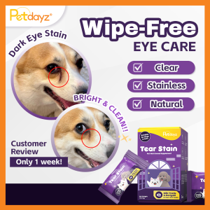 Petdayz Tear Stain Pet Nutritional Supplement For Tear Duct Health | Cat & Dog | Milk Thistle & Marigold | 10 Sachets x 5g