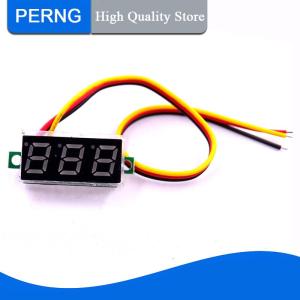 [PERNG] Tehe เครื่องวัดแรงดันไฟฟ้ากระแสตรง0.28นิ้วระบบดิจิทัลขนาดเล็กเป็นพิเศษจอแสดงผลดิจิตอลแบบ LED ปรับได้จอแสดงผลดิจิตอลแบบสามสาย DC0-100V โวลต์มิเตอร์แบตเตอรี่