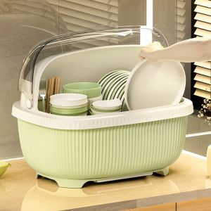 ZYJC SHOP Dung lượng lớn Giá để bát đĩa có nắp che Chống bụi Nhựa Bộ tổ chức đũa Bền bỉ Tủ đựng đồ Giá để dụng cụ nhà bếp Hộ gia đình