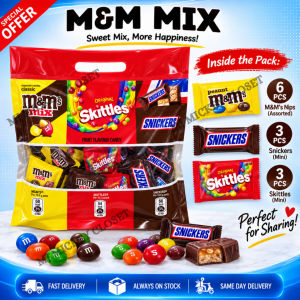 M&M’s Peanut Fun Size & Mix Assorted Chocolates with Skittles & Snickers Mini Packs for Sharing Laz3