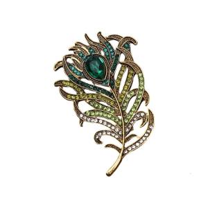 Con Công lông pin với lấp lánh Đá Đồ trang trí sành điệu cho áo khoác chiếc khăn hoặc túi xách Phụ kiện quần áo