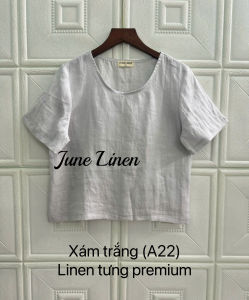 [JUNE LINEN] A22 - Áo cổ tròn basic LINEN TƯNG PREMIUM. NHIỀU MÀU.