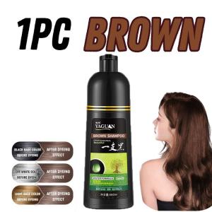 YAGUANG Herbal Hair Dye Shampoo Turn Your White Hair Into Black/BROWN in 5minutes Non-irritating