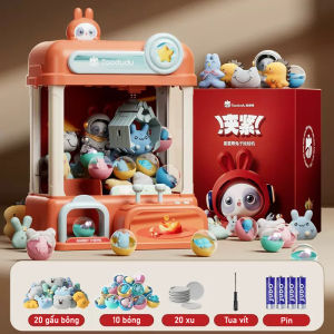 Máy Gắp Thú Bông Mini Phi Hành Gia Trắng / Thỏ Hồng / Khủng Long Xanh / Thỏ Cam Có Đèn Và Nhạc Thú Vị Đi Kèm Nhiều Xu / Bóng Và Gấu Bông