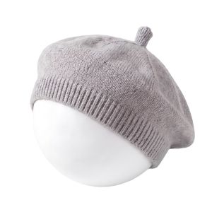 FUNG Warm Baby Knitted Beret Pumpkin Hat Soft Fabric Girls Painter Hat Simple Solid Color Kids Beanie Cap Kids