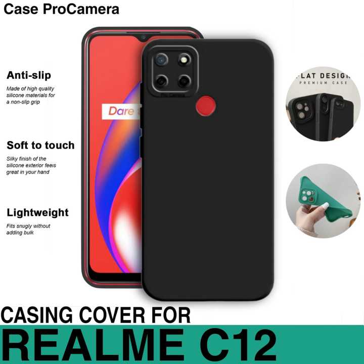 PROMO SOFT CASE REALME C12 CASE LIQUID MACARON PRO CAMERA HITAM