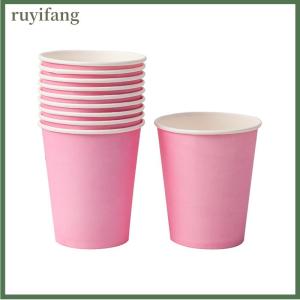 ruyifang 10ชิ้น9ออนซ์250มล. ถ้วยกระดาษหนาทึบใช้แล้วทิ้งถ้วยกระดาษสำหรับงานแต่งงานวันเกิดปาร์ตี้วันหยุดของใช้บนโต๊ะอาหารแบบใช้แล้วทิ้ง