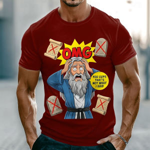 [Local Stock] VCC Funny 3D Letter Print T Shirt For Men Street Hip Hop Short Sleeve Tops Summer Casual Round Neck Pullover Fashion Loose Mens Tee
