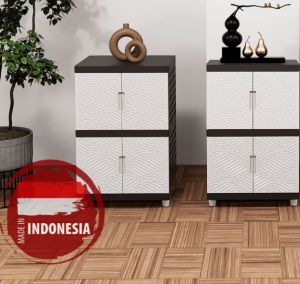 Lemari Pakaian Plastik TABITHA 2 3 4 5 SUSUN MURAH KACA CERMIN KUNCI