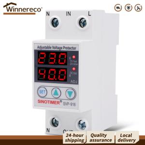 【Winnereco】 Adjustable Voltage Surge Protector Relay Limit Current Protection for Electrical Circuitry Home Use