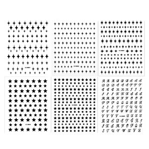 MING1996 6Pcs Gold Silver Color  Star Nail Stickers Y2K Waterproof Letters Nail Decorations Easy To Use Trendy Nail Art Stickers DIY Manicure