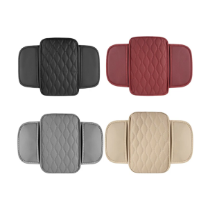 Center Console Leather Armrest Cushion Pad with 2 Storage Bags Replacement Armrest Protection Cover Quick Installation