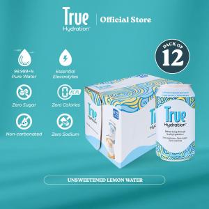 True Hydration™ Hydration Drink | Electrolyte Drink | 0 Sodium | 0 Sugar | 0 Calorie | 0 Carb | Made in USA (12 x 355ml)