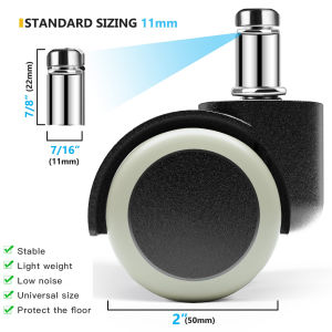 1PC Heavy Duty Swivel Chair Wheels Replacement Computer Gaming / Office Chair Silent Caster Wheel