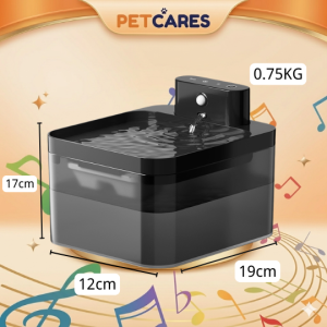 PETCARESMY Wireless Pet Fountain 2.2L Battery Operated Automatic Motion Sensor Drinking Fountain For Cat/Dog