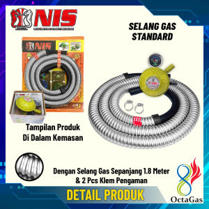 NIS PAKET SELANG GAS + REGULATOR GAS KLIK LOCK (N2 11 BB)