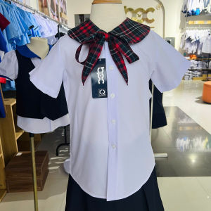 Áo sơ mi học sinh sơ mi cổ lá sen bạ caro 030.