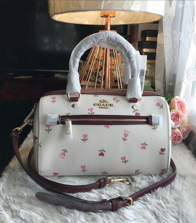 Coach outlets Rowan Satchel With Heart Floral Print